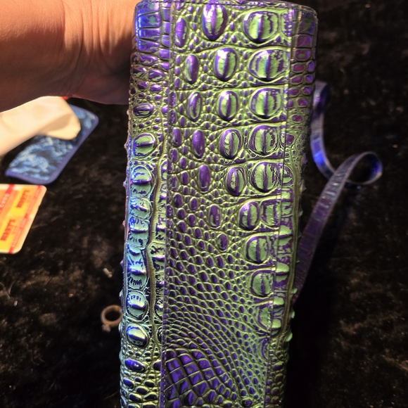 Brahmin Iridescent Blue Green Crossbody Bag - Picture 2 of 5
